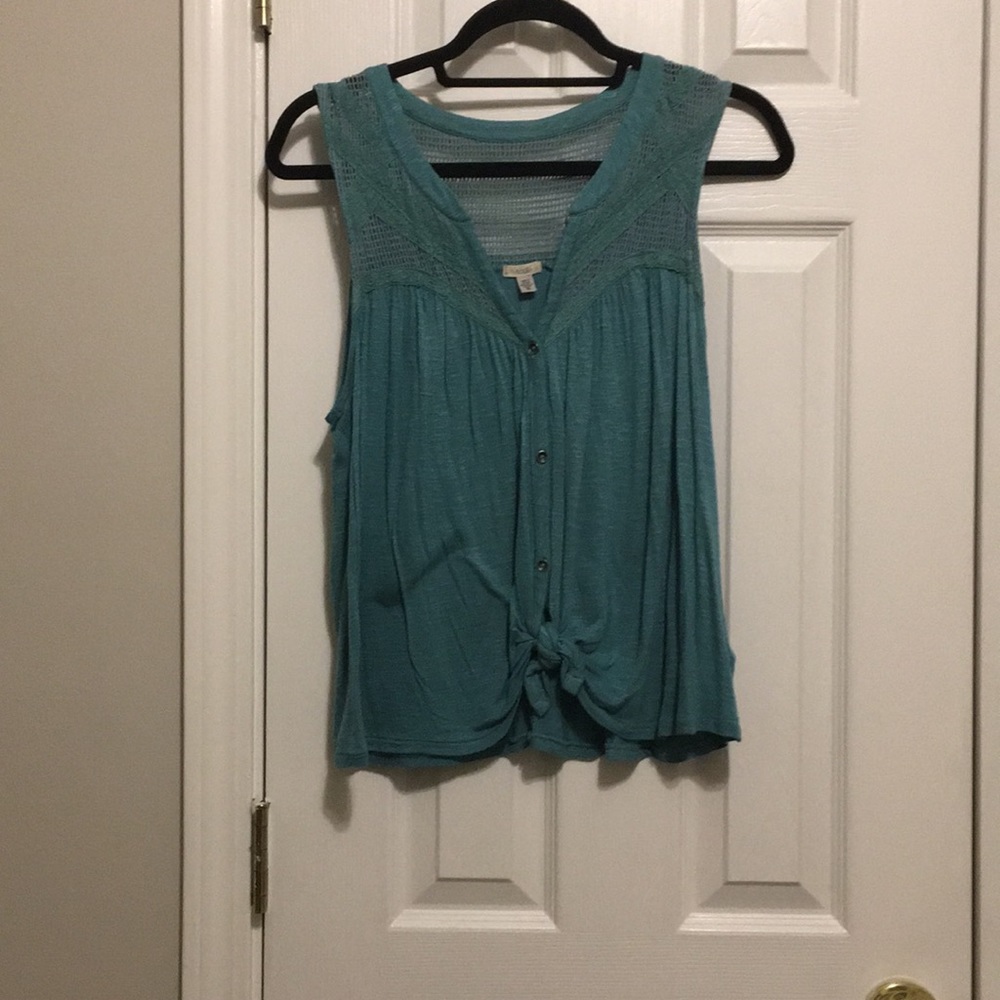 Front tie tank top
